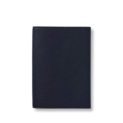 Shop Smythson Evergreen Refillable Notebook In Ludlow In Navy