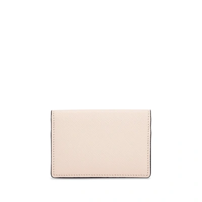Shop Smythson Folded Card Case With Snap Closure In Panama In Champagne