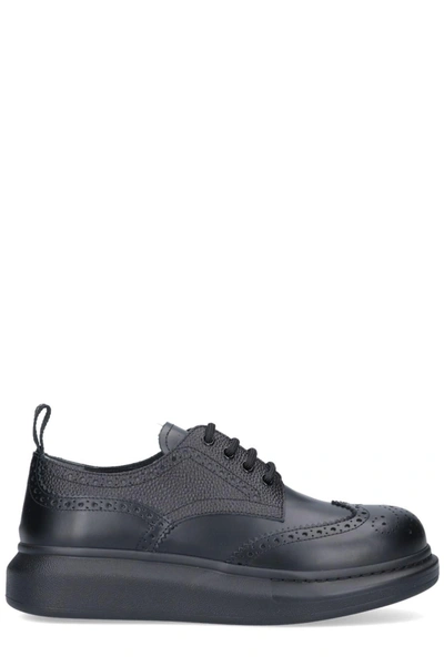 Shop Alexander Mcqueen Oversize Derby Shoes In Black