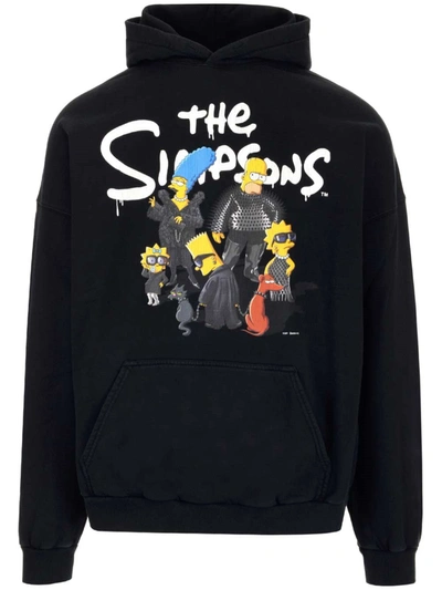 Shop Balenciaga The Simpsons 20th Television Oversized Hoodie In Black