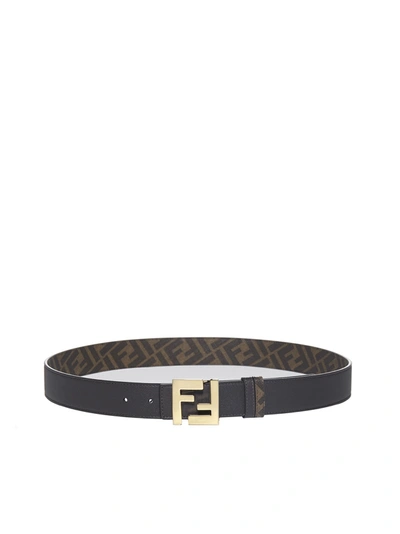 Shop Fendi Ff Motif Reversible Belt In Black