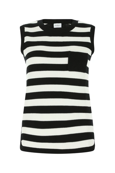 Ferragamo Stripe-pattern Virgin-wool Vest