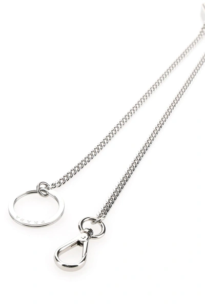 Shop Prada Steel Keychain Silver  Donna Tu