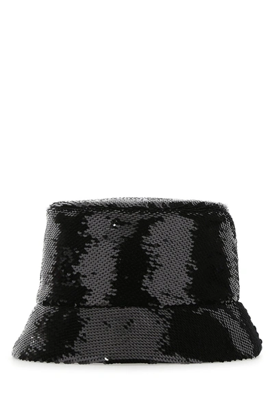 Prada Cappello Da Pescatore In Paillettes Nere Donna