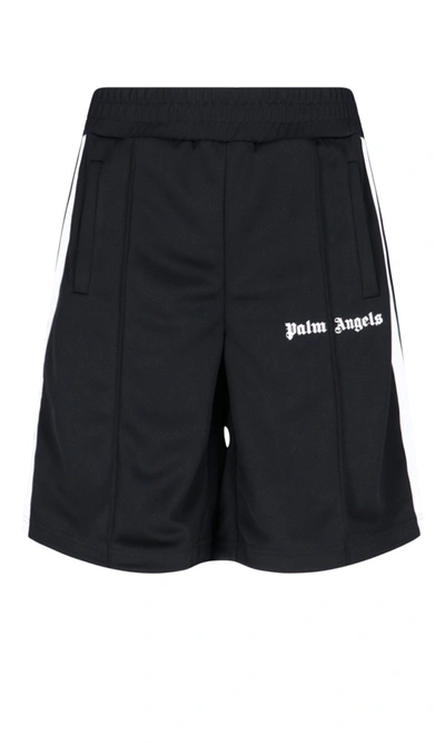 Shop Palm Angels Logo Printed Track Pants In Black