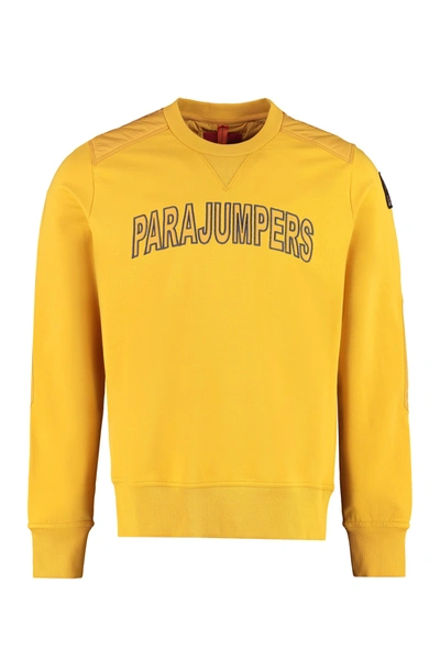 Shop Parajumpers Logo Embroidered Crewneck Sweatshirt In Yellow