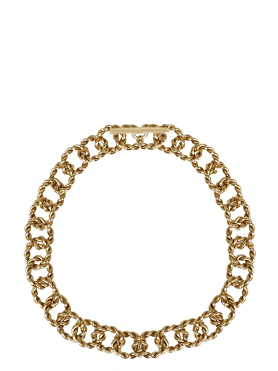 Shop Saint Laurent Chain Choker Necklace In Gold