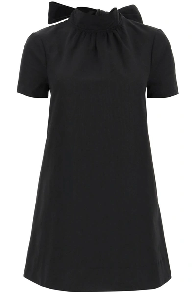Shop Staud Ilana High Neck Mini Dress In Black