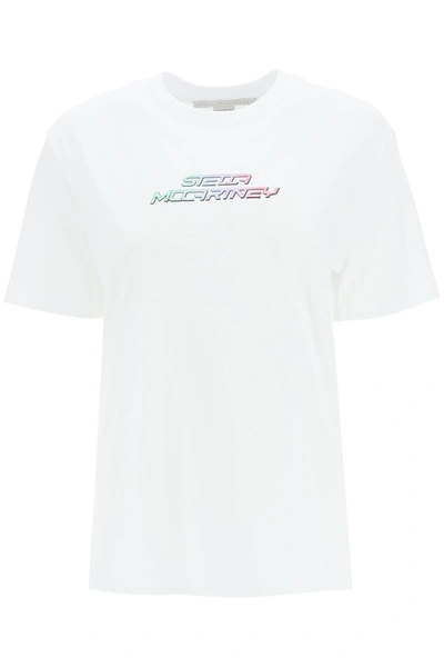 Shop Stella Mccartney High Frequency Gel Logo T-shirt In White