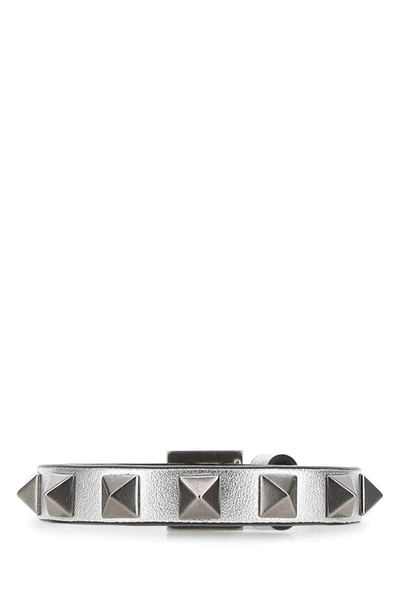 Shop Valentino Garavani Rockstud Bracelet In Silver