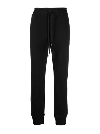 Shop Versace Jeans Couture Logo Print Drawstring Sweatpants In Black
