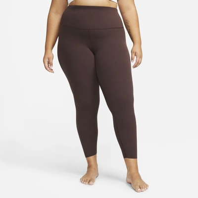 Shop Nike Yoga Luxe Women's High-waisted 7/8 Infinalon Leggings In Brown Basalt,light Chocolate