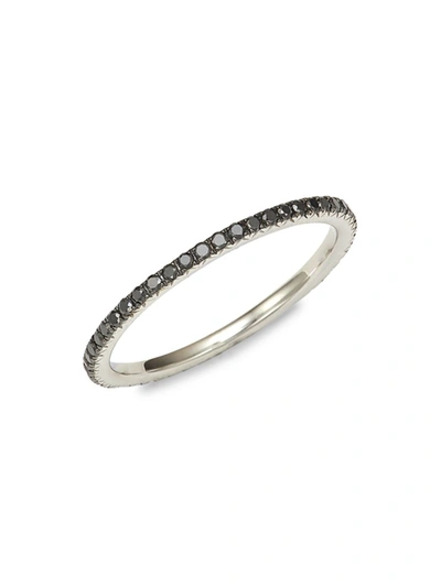 Shop Nephora Women's 14k White Gold & Black Diamond Ring/size 6.5