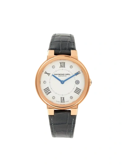 Raymond Weil Women's Jasmine Rose Goldtone Stainless Steel & Diamond Leather-strap Watch In Jasmine