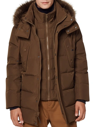 Shop Marc New York Men's Gattaca Faux Fur-trim Down-blend Parka In Cappuccino