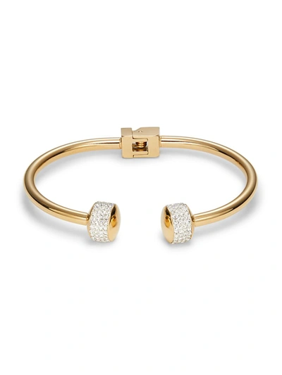 Shop Eye Candy La Women's Luxe Rose Goldtone, Titanium & Crystal Cuff Bracelet