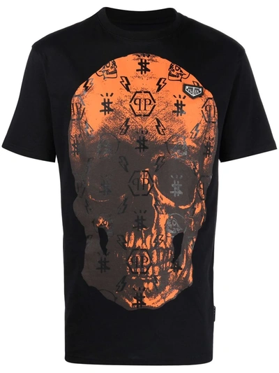Shop Philipp Plein Monogram Skull T-shirt In Schwarz