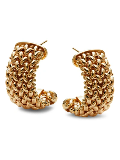 Shop Saks Fifth Avenue Made In Italy Women's 14k Yellow Gold Hoop Earrings