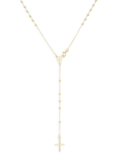 Shop Saks Fifth Avenue Women's 14k Gold Rosary Y-necklace
