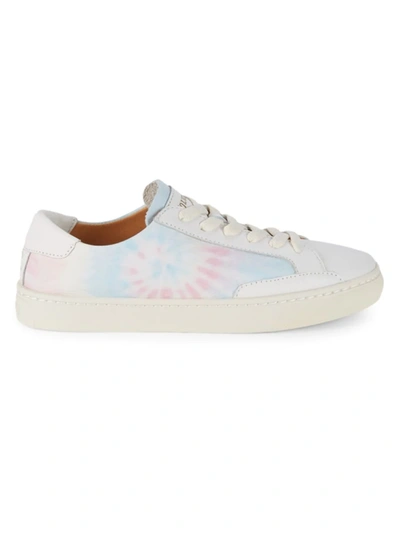 Shop Soludos Women's Ibiza Tie-dye Leather Sneakers In White