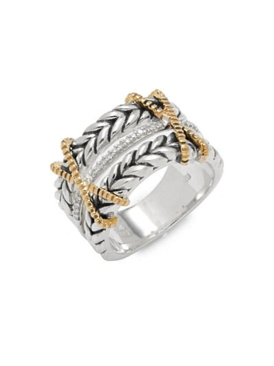 Effy Women's Two Tone 18k Yellow Gold, Sterling Silver & 0.09 Tcw ...