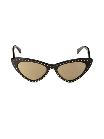 Shop Moschino 52mm Studded Cat Eye Sunglasses In Black