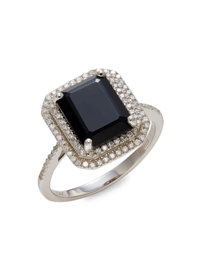 Shop Effy Women's 14k White Gold, Diamond & Onyx Ring