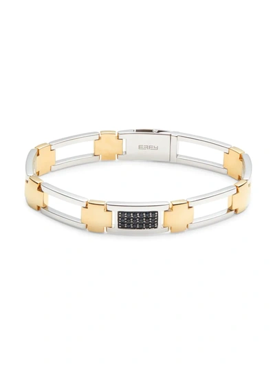 Effy Men's 18k Yellow Gold, Sterling Silver & Black Sapphire Bracelet In Black