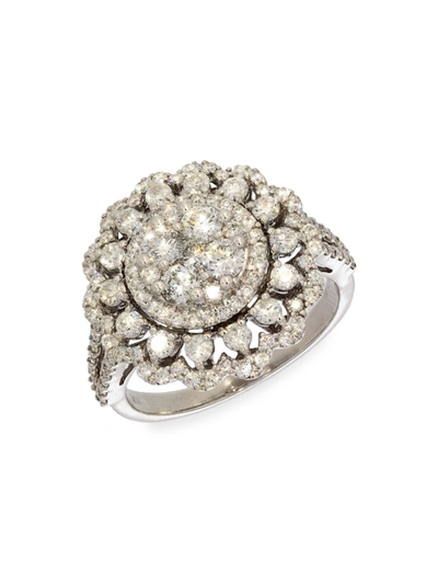 Shop Saks Fifth Avenue Women's 14k White Gold Diamond Dinner Ring/size 7