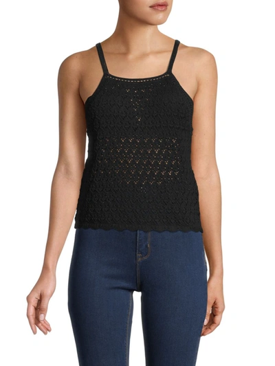 Shop French Connection Women's Nora Crochet Top In Black