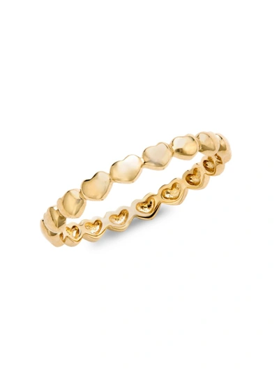 Shop Nephora Women's 14k Yellow Gold Heart Band Ring/size 6.5