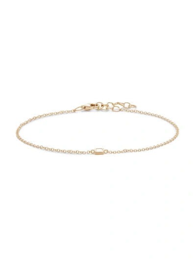 Shop Saks Fifth Avenue Women's 14k Yellow Gold & Diamond Baguette Bracelet