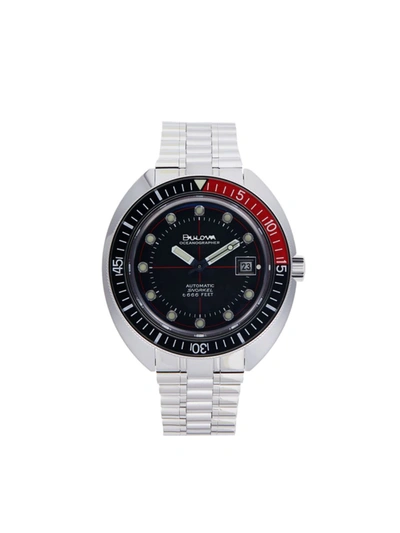 Shop Bulova Men's Devil Diver Oceanographer Snorkel 44mm Stainless Steel Bracelet Watch In Black