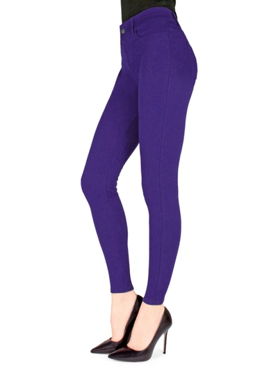 Shop Memoi Women's Ponte Cotton-blend Leggings In Purple