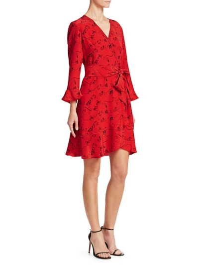 Tanya Taylor Women's Blaire Silk Wrap Dress In Red | ModeSens