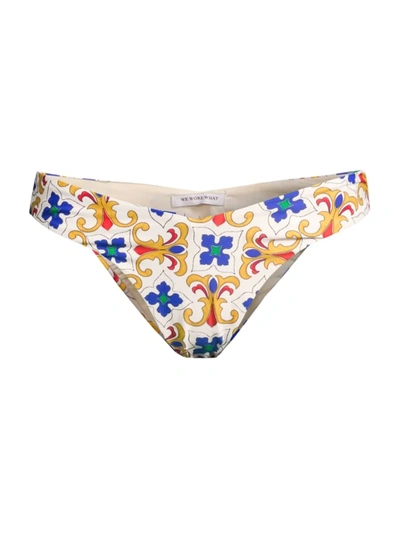 Shop Weworewhat Women's Delilah Tile-print Bikini Bottom In Pearl Multicolor