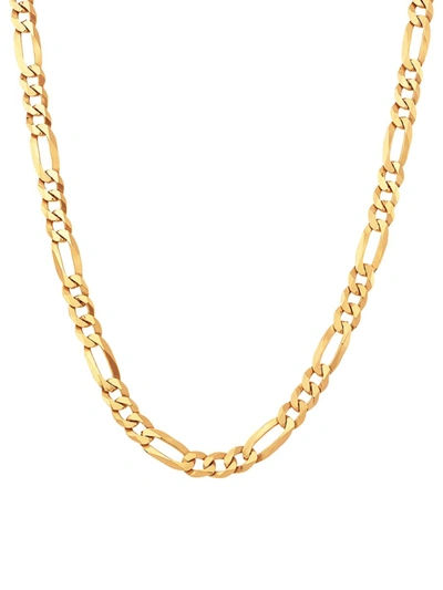 Saks Fifth Avenue Made In Italy Men's Basic 18k Goldplated Sterling Silver Figaro Chain Necklace/22" In Silver