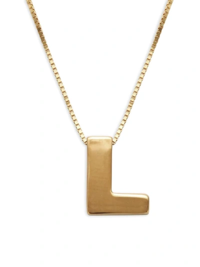 Saks Fifth Avenue Women's Initial 14k Yellow Gold Necklace In Letter L