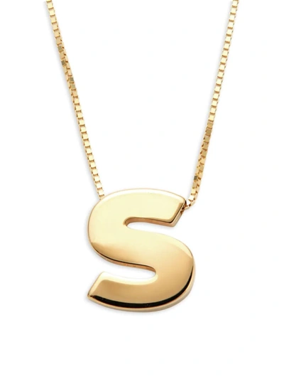 Saks Fifth Avenue Women's Initial 14k Yellow Gold Necklace In Letter S