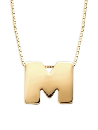 Saks Fifth Avenue Women's Initial 14k Yellow Gold Necklace In Letter M
