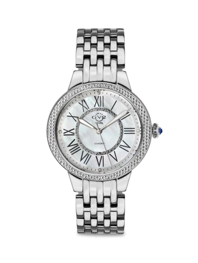 Shop Gv2 Women's Astor Ii Stainless Steel, Mother-of-pearl & Diamond Bracelet Watch In Sapphire
