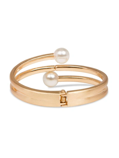 Shop Saachi Women's Endless Goldtone & Faux Pearl Hinged Bracelet In Neutral