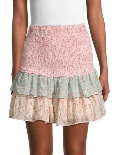Shop Allison New York Women's Smocked Floral Skirt In Neutral