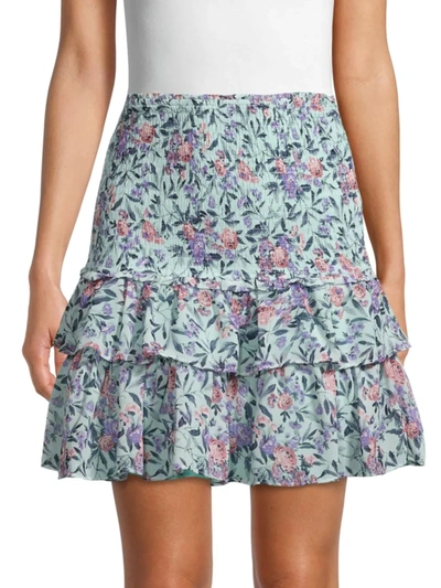 Shop Allison New York Women's Smocked Floral Skirt In Multi Floral