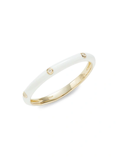 Shop Nephora Women's 14k Yellow Gold, Enamel & Diamond Ring/size 7
