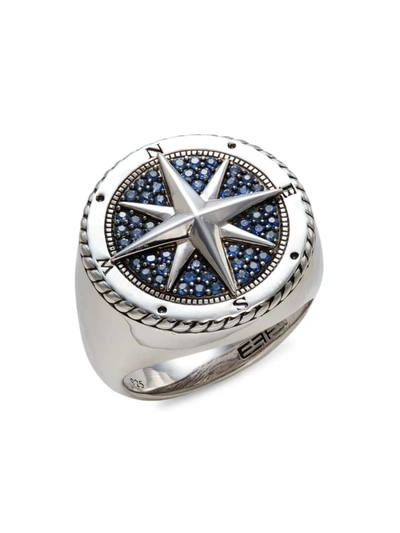 Shop Effy Men's Sterling Silver & Sapphire Ring