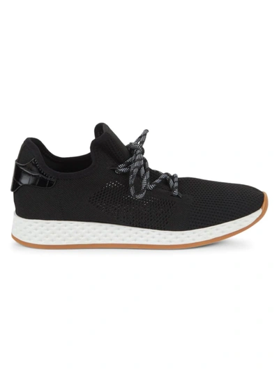 Shop J/slides Women's Ophelia Knit Sneakers In Black White