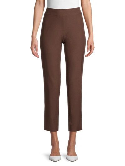 Shop Eileen Fisher Women's Slim-fit Ankle Pants In Cocoa