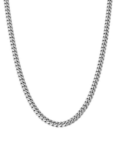 Shop Saks Fifth Avenue Made In Italy Men's Basic Sterling Silver Curb Necklace/22"