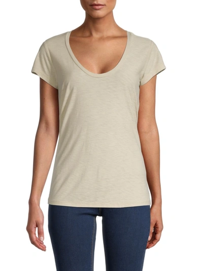 Shop James Perse V-neck Cotton & Modal Tee In Toast